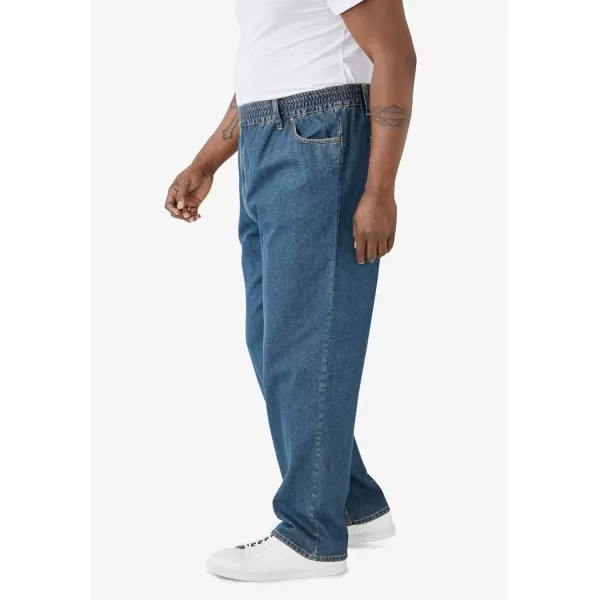 KingSize Mens Big ampamp Tall Loose Fit Comfort Waist JeansVintage Wash
