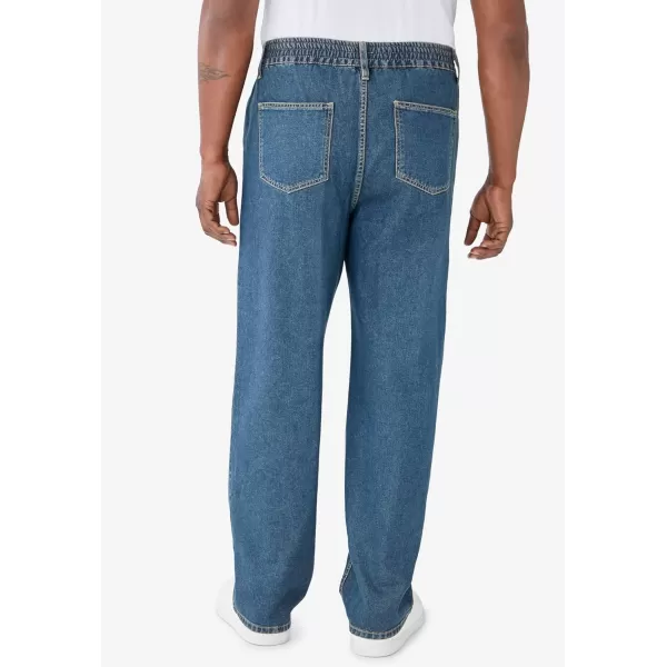 KingSize Mens Big ampamp Tall Loose Fit Comfort Waist JeansVintage Wash