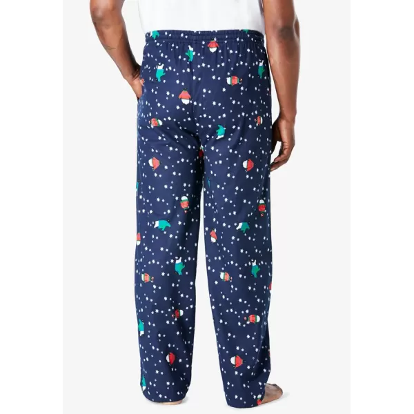 KingSize Mens Big ampamp Tall Novelty Print Flannel Pajama PantsSanta Hats 5051