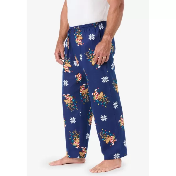 KingSize Mens Big ampamp Tall Novelty Print Flannel Pajama PantsSanta Hats 5051