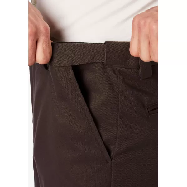 KingSize Mens Big ampamp Tall Relaxed Fit WrinkleFree Expandable Waist Plain Front PantsBlack