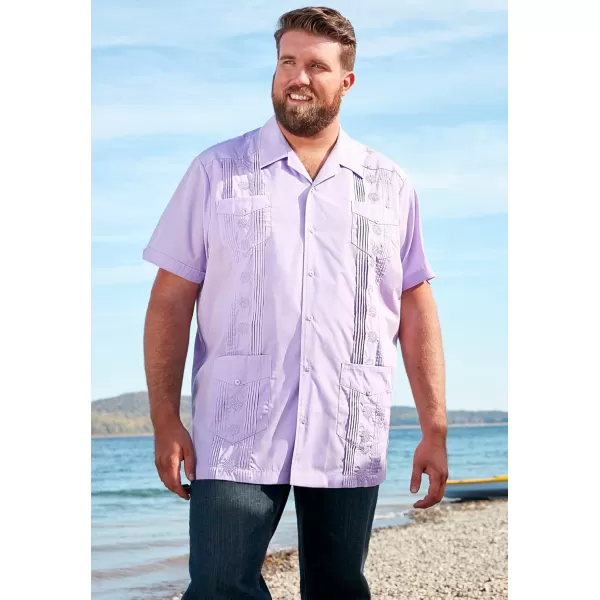 KingSize Mens Big ampamp Tall ShortSleeve Guayabera ShirtBlack