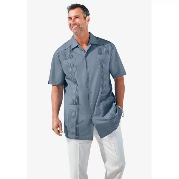 KingSize Mens Big ampamp Tall ShortSleeve Guayabera ShirtBlack