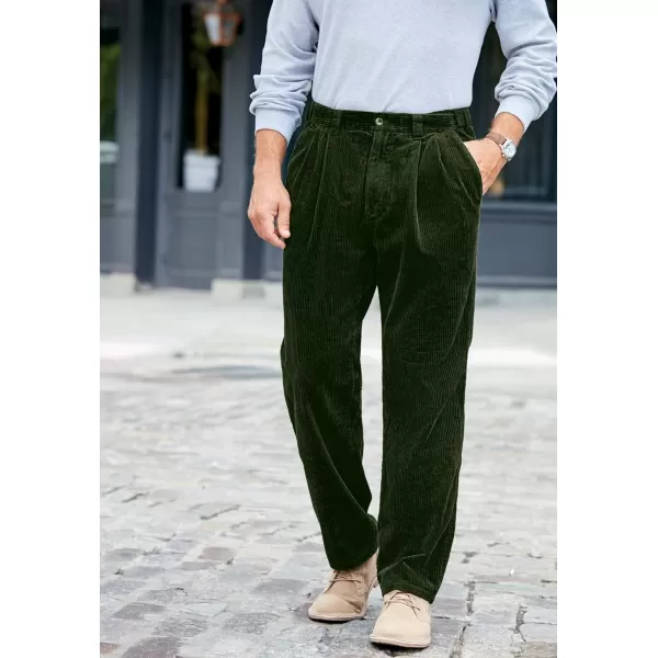 KingSize Mens Big ampamp Tall SixWale Corduroy Plain Front PantsSteel