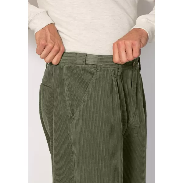 KingSize Mens Big ampamp Tall SixWale Corduroy Plain Front PantsSteel