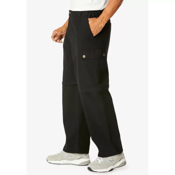 KingSize Mens Big ampamp Tall Tall ZipOff Convertible Twill Cargo PantBlack