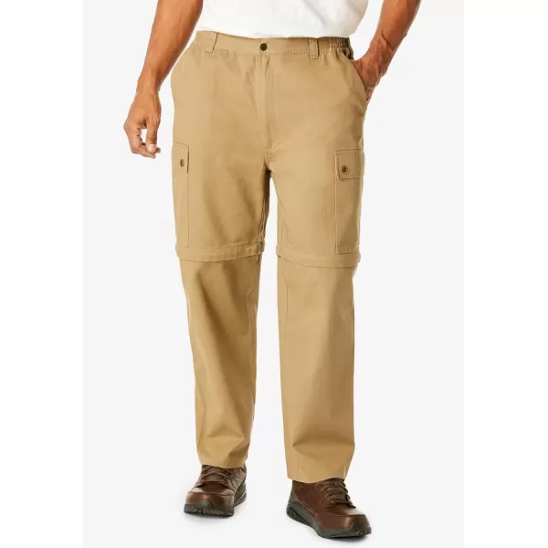 KingSize Mens Big ampamp Tall Tall ZipOff Convertible Twill Cargo PantDark Khaki