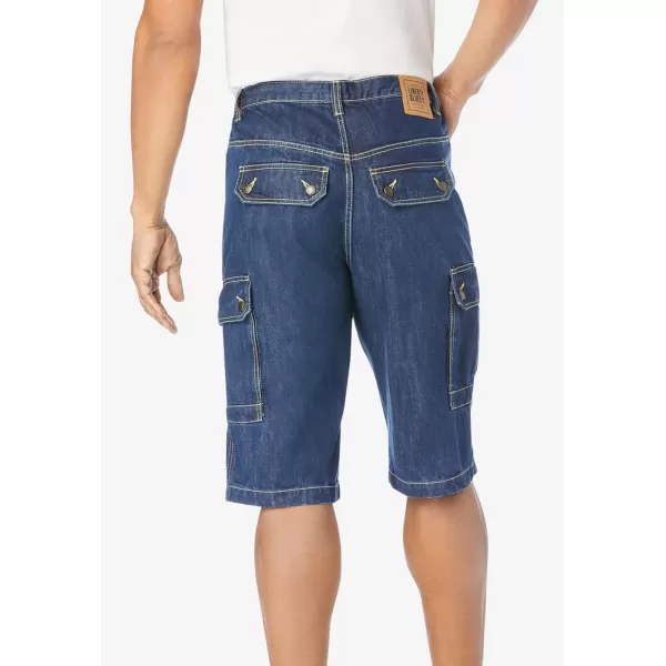 Liberty Blues by Kingsize Mens Big ampamp Tall Denim Cargo ShortsStonewash