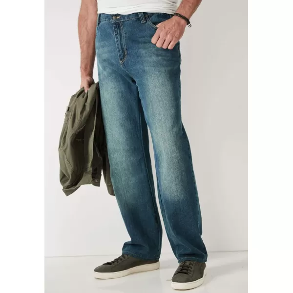 Liberty Blues by Kingsize Mens Big ampamp Tall StraightFit Stretch 5Pocket JeansStonewash
