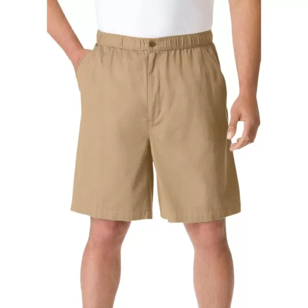 KingSize Knockarounds 8quot Full Elastic Plain Front ShortsTrue Khaki