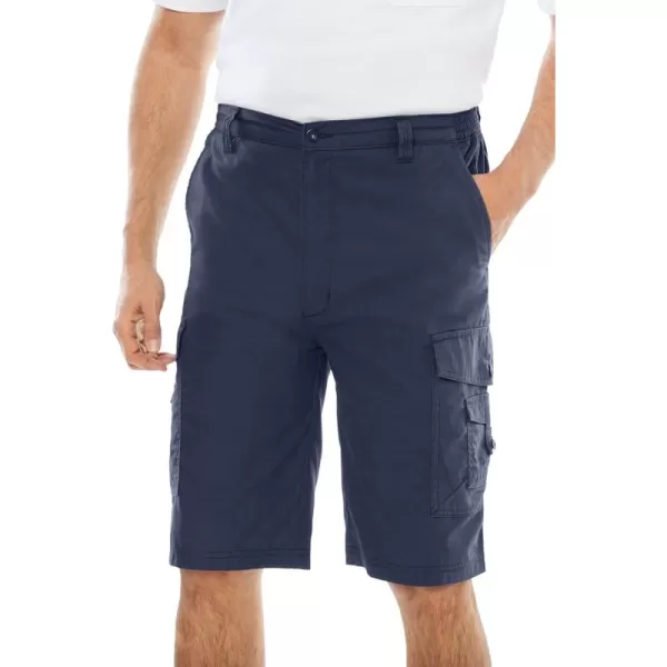 KingSize Mens Big ampamp Tall 10quot Side Elastic Canyon Cargo ShortsNavy