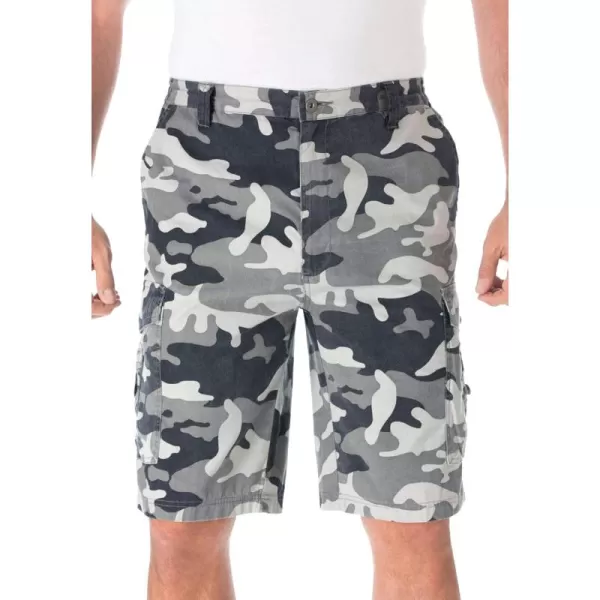 KingSize Mens Big ampamp Tall 10quot Side Elastic Canyon Cargo ShortsSteel Camo