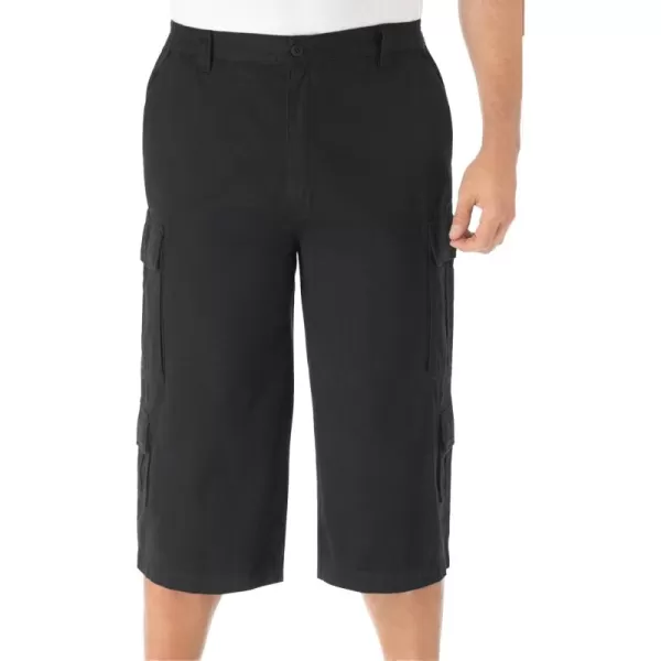 KingSize Mens Big ampamp Tall 17quot Side Elastic Cargo ShortsBlack