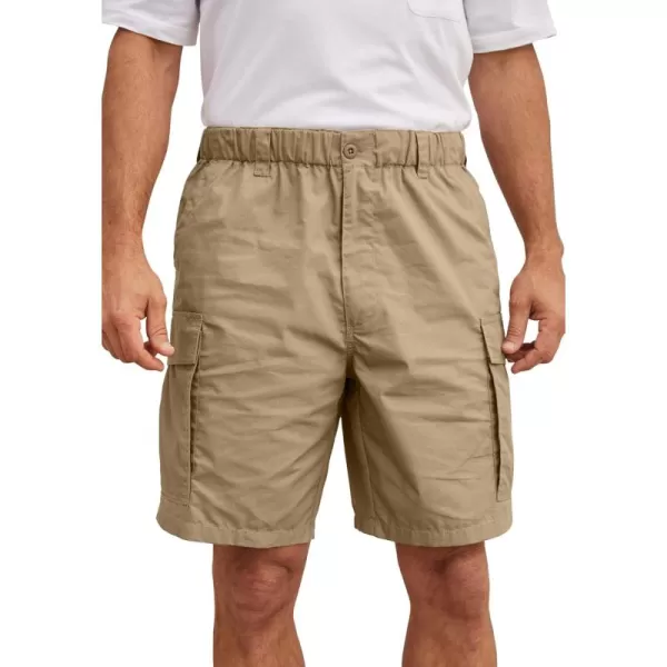 KingSize Mens Big ampamp Tall 8quot Moisture Cargo ShortsKhaki