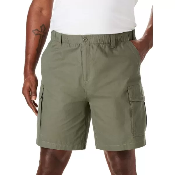 KingSize Mens Big ampamp Tall 8quot Moisture Cargo ShortsOlive