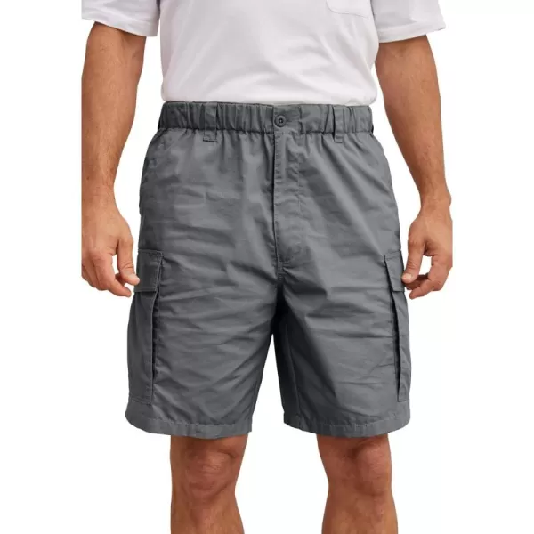 KingSize Mens Big ampamp Tall 8quot Moisture Cargo ShortsSteel