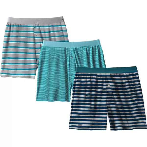 imageKingSize Mens Big ampamp Tall Cotton Boxers 3PackLight Teal Assorted Pack