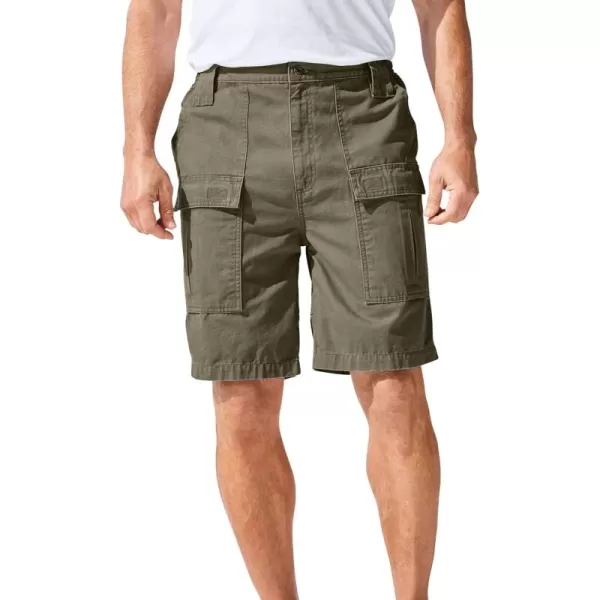 KingSize Mens Big ampamp Tall Deeper Pocket 8quot Cargo ShortsDusky Green