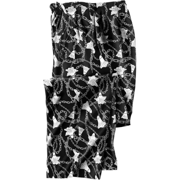 KingSize Mens Big ampamp Tall Flannel Novelty Pajama PantsGhost Chain