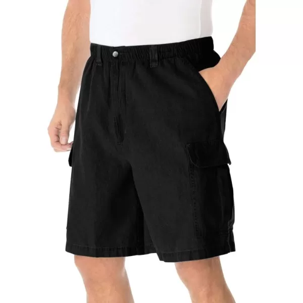 KingSize Mens Big ampamp Tall Knockarounds 8quot FullElastic Cargo ShortsBlack