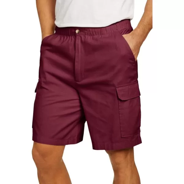 KingSize Mens Big ampamp Tall Knockarounds 8quot FullElastic Cargo ShortsBurgundy