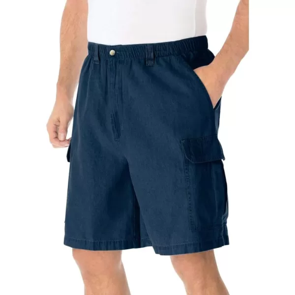 KingSize Mens Big ampamp Tall Knockarounds 8quot FullElastic Cargo ShortsNavy