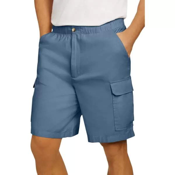 KingSize Mens Big ampamp Tall Knockarounds 8quot FullElastic Cargo ShortsSlate Blue