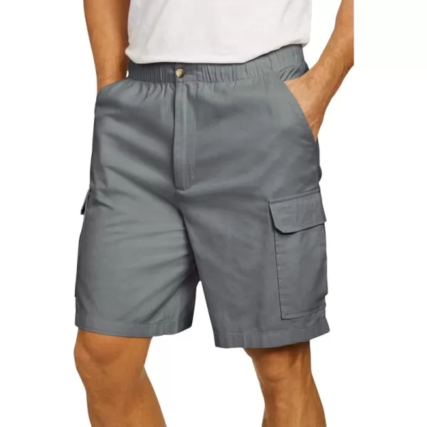 KingSize Mens Big ampamp Tall Knockarounds 8quot FullElastic Cargo ShortsSteel