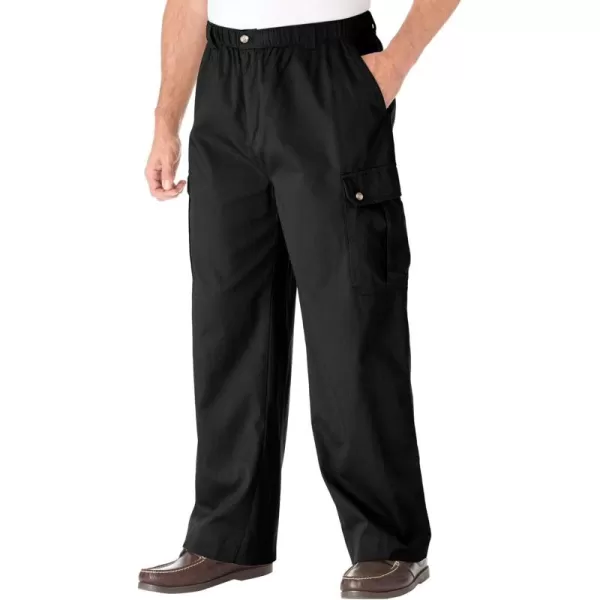 KingSize Mens Big ampamp Tall Knockarounds FullElastic Waist Cargo PantsBlack