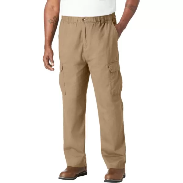 KingSize Mens Big ampamp Tall Knockarounds FullElastic Waist Cargo PantsKhaki