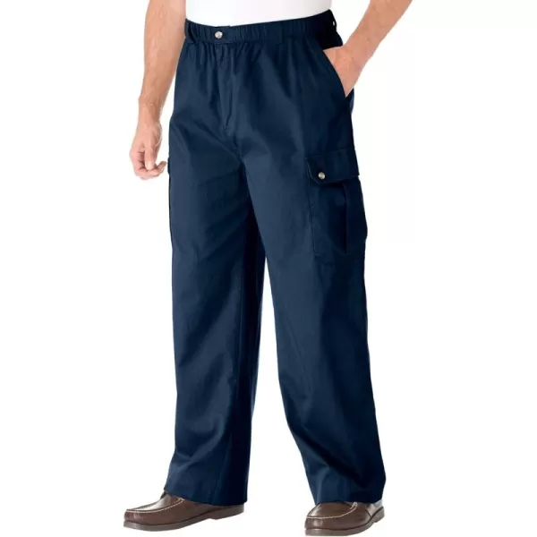 KingSize Mens Big ampamp Tall Knockarounds FullElastic Waist Cargo PantsNavy