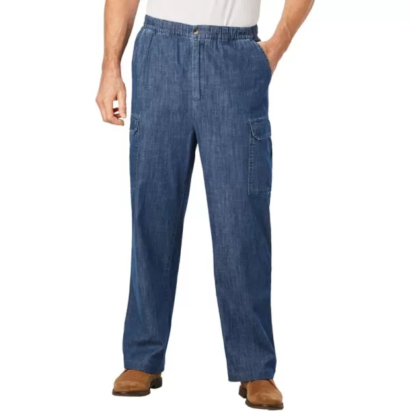 KingSize Mens Big ampamp Tall Knockarounds FullElastic Waist Cargo PantsStonewash