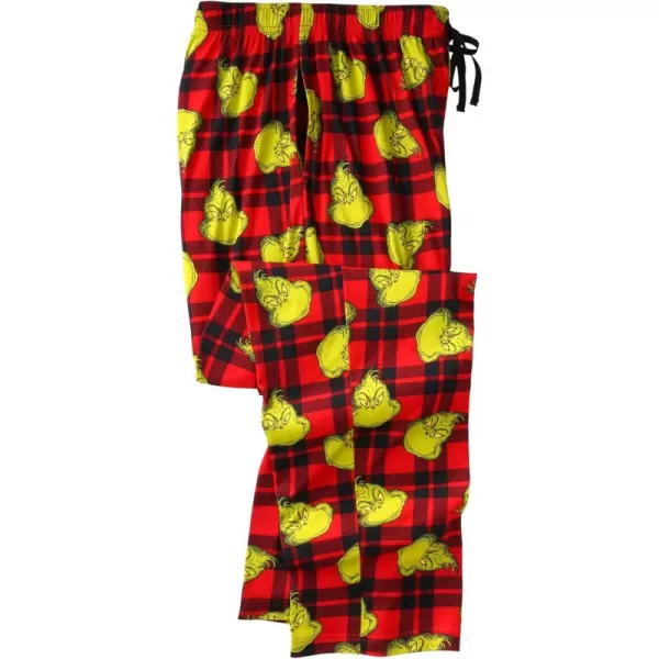 KingSize Mens Big ampamp Tall Licensed Novelty Pajama PantsGrinch Plaid Toss