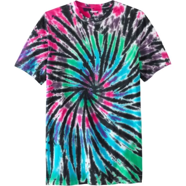 KingSize Mens Big ampamp Tall Lightweight LongerLength TieDye Crewneck TeeBlack Tie Dye