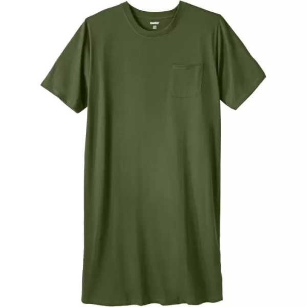 KingSize Mens Big ampamp Tall Lightweight TShirt NightshirtForest Green