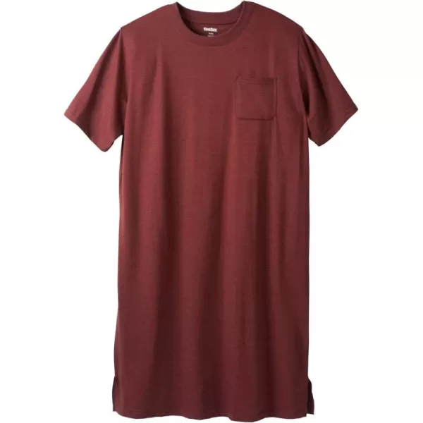 KingSize Mens Big ampamp Tall Lightweight TShirt NightshirtHeather Rich Burgundy