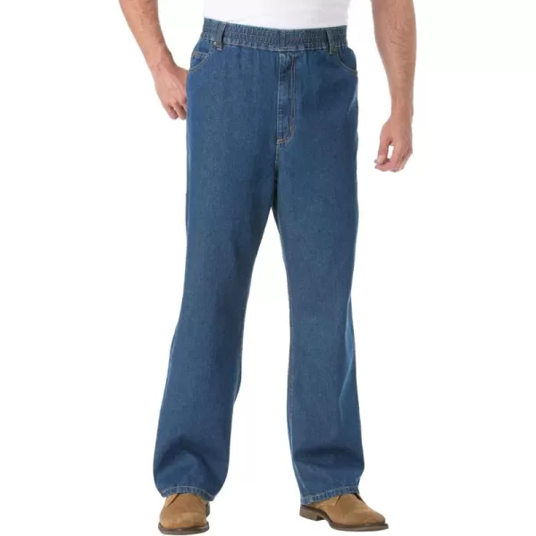 KingSize Mens Big ampamp Tall Loose Fit Comfort Waist JeansStonewash