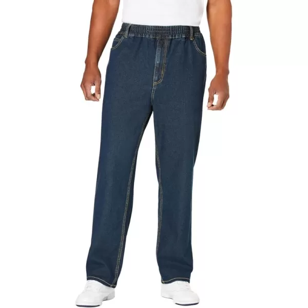 KingSize Mens Big ampamp Tall Loose Fit Comfort Waist JeansVintage Wash