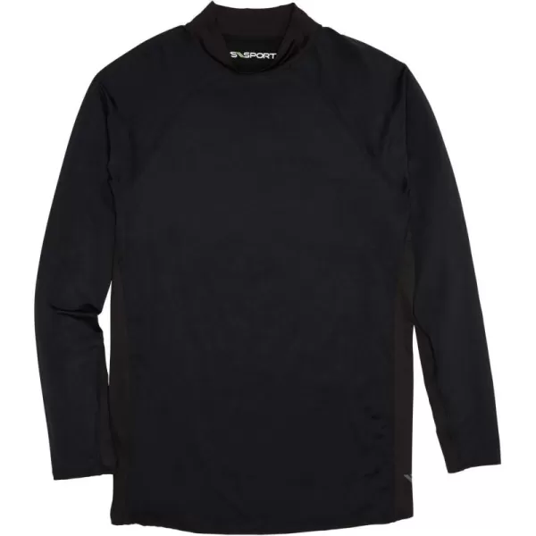 KingSize Mens Big ampamp Tall Mock Neck Base Layer ShirtKs SportBlack 0686