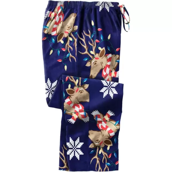 KingSize Mens Big ampamp Tall Novelty Print Flannel Pajama PantsReindeer