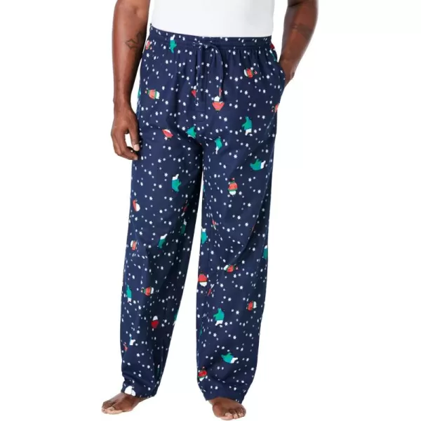 KingSize Mens Big ampamp Tall Novelty Print Flannel Pajama PantsSanta Hats 5051