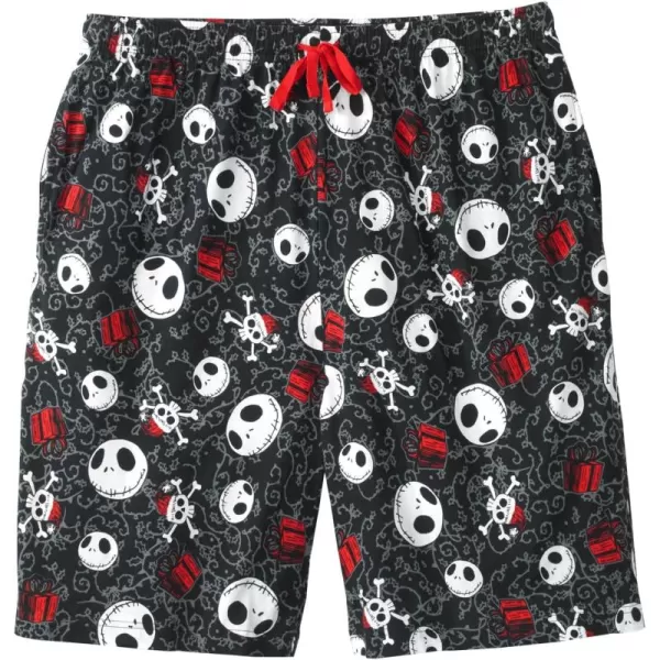 imageKingSize Mens Big ampamp Tall Pajama Lounge ShortsNightmare Before Skulls