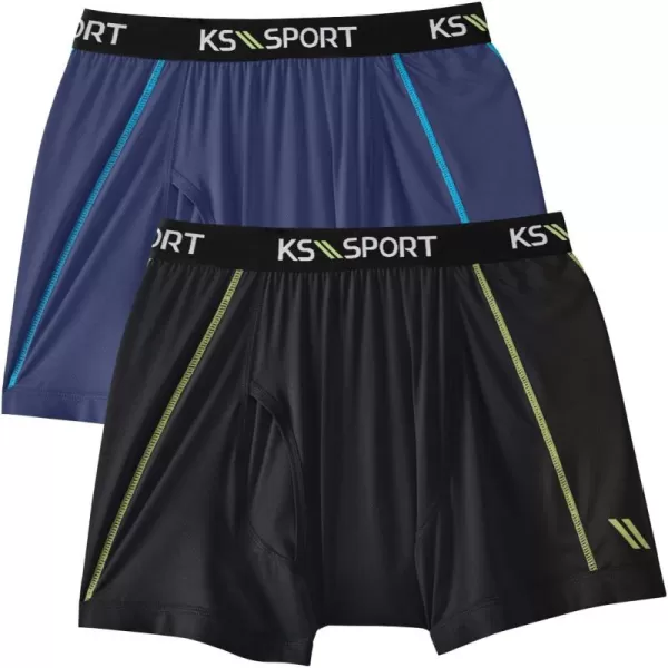 KingSize Mens Big ampamp Tall Performance Boxer Brief 2PackAssorted Dark Colors