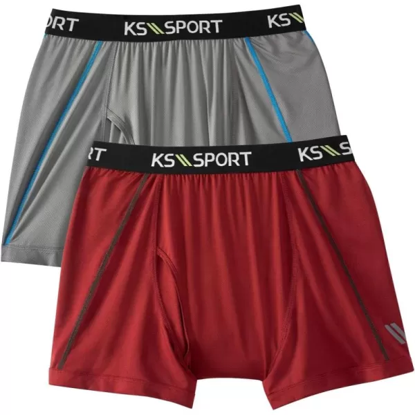 KingSize Mens Big ampamp Tall Performance Boxer Brief 2PackAssorted Warm Colors