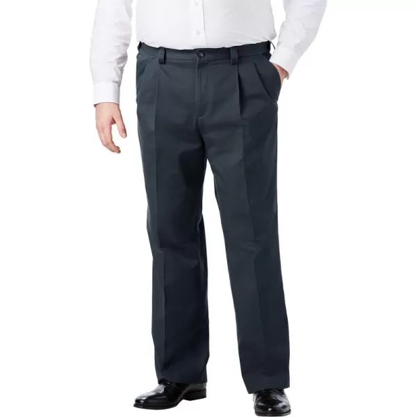 KingSize Mens Big ampamp Tall Relaxed Fit WrinkleFree Expandable Waist Pleated PantsCarbon