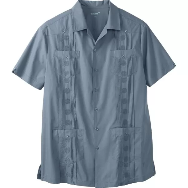 KingSize Mens Big ampamp Tall ShortSleeve Guayabera ShirtBlue Mirage