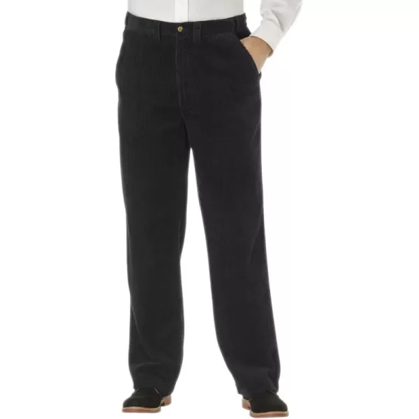 KingSize Mens Big ampamp Tall SixWale Corduroy Plain Front PantsBlack