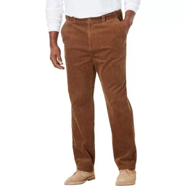 KingSize Mens Big ampamp Tall SixWale Corduroy Plain Front PantsDark Wheat