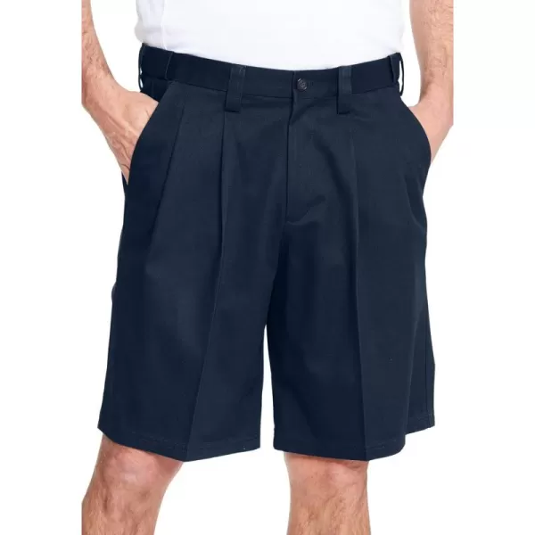 KingSize Mens Big ampamp Tall Tall WrinkleFree Expandable Waist Pleat Front ShortsNavy