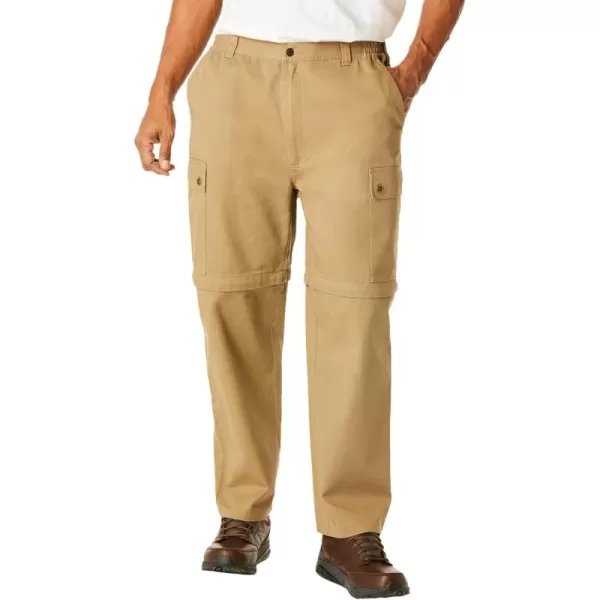 KingSize Mens Big ampamp Tall Tall ZipOff Convertible Twill Cargo PantDark Khaki